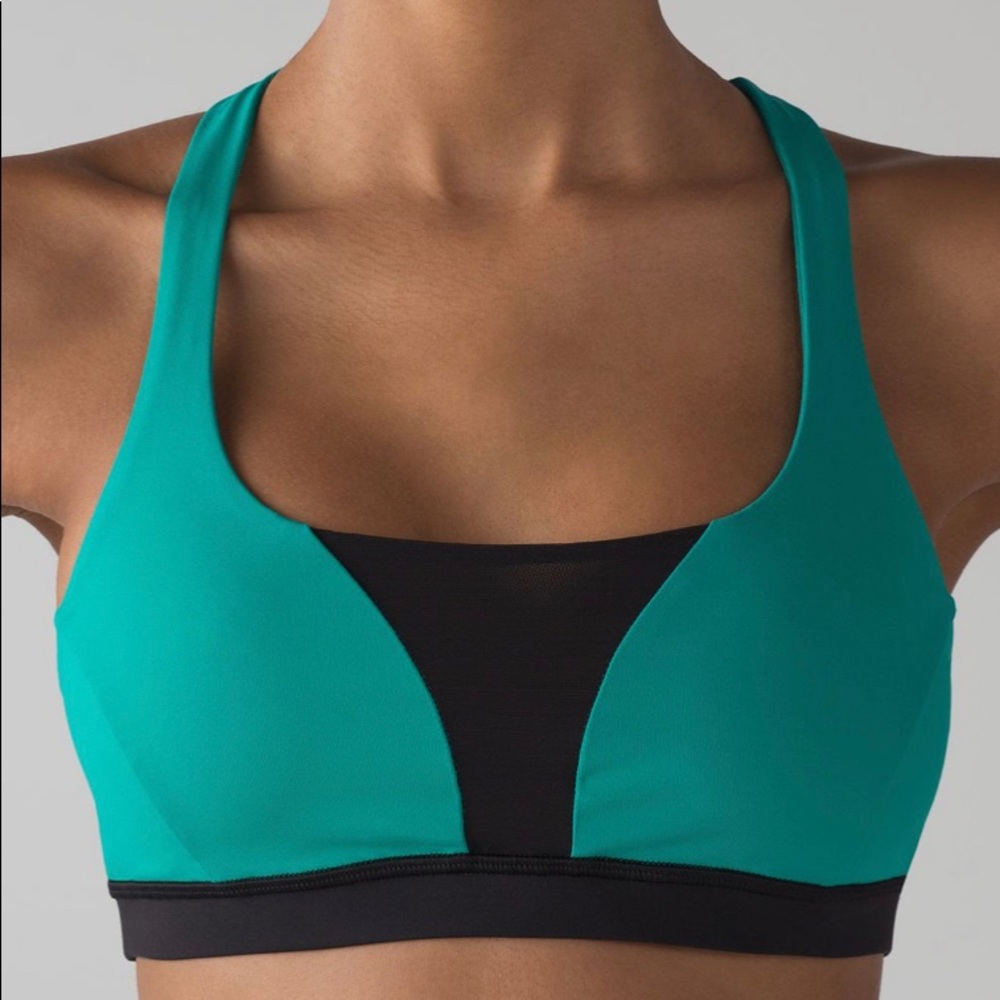 Lululemon Smooth Stride Bra Viridian Green / Black
